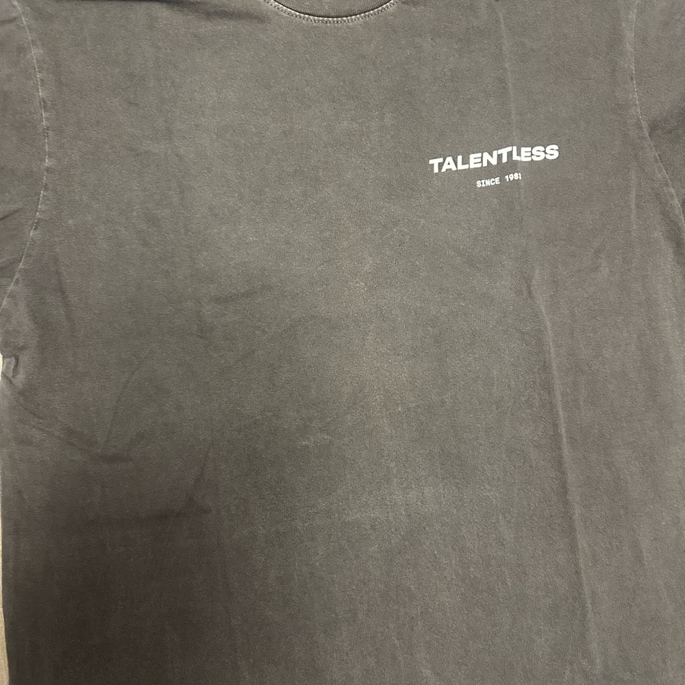 Talentless Charcoal Tee with White circle premium Logo